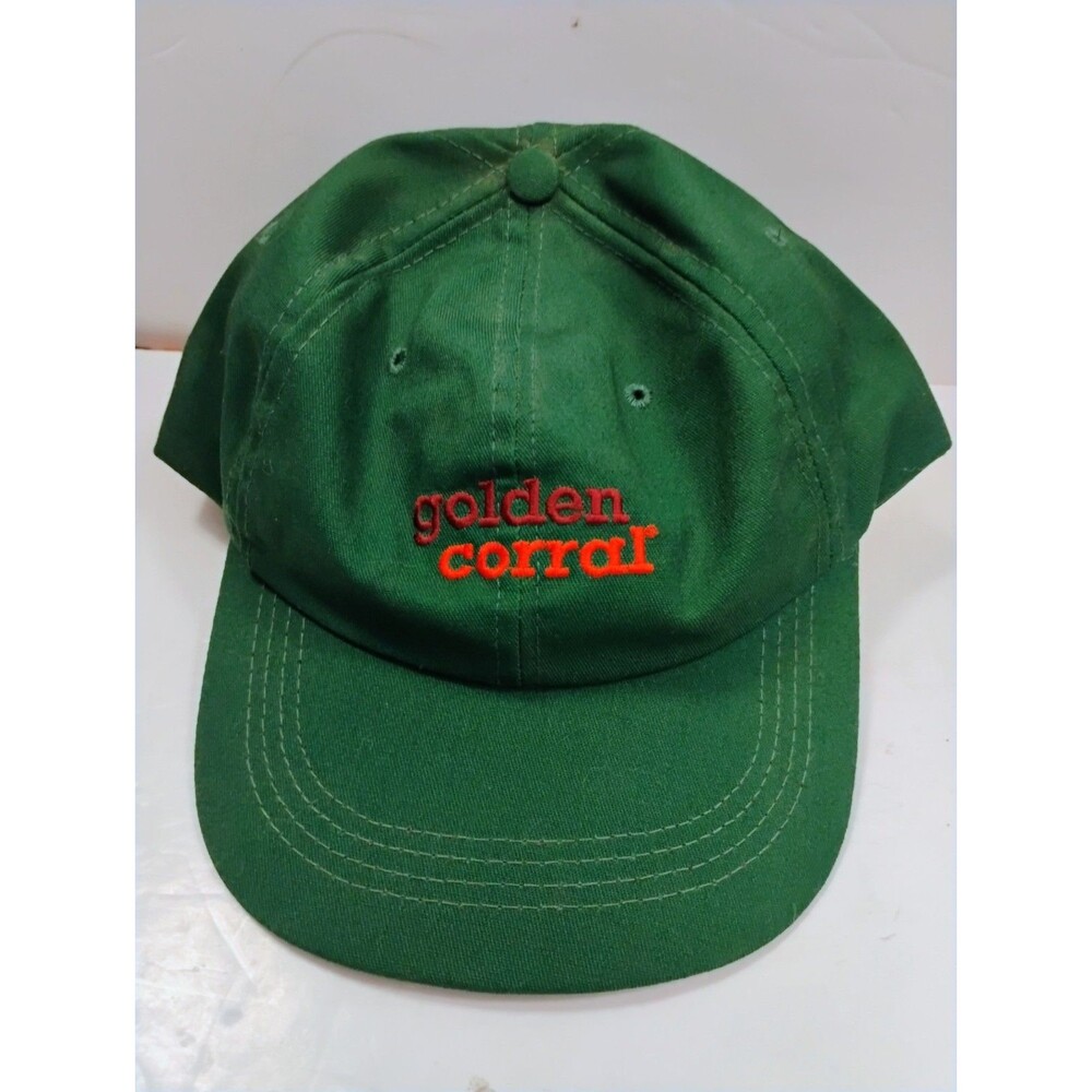 Vtg Golden Corral Restaurant Buffet Promo Employee Snapback Hat Green Embroidere